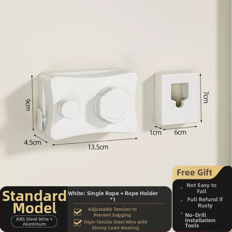 Nematoma skalbinių virvė patalpoje be perforatorių balkone nematoma ištraukiama drabužių džiovinimo artefaktas vonios kambario drabužių džiovyklės vielinė virvė