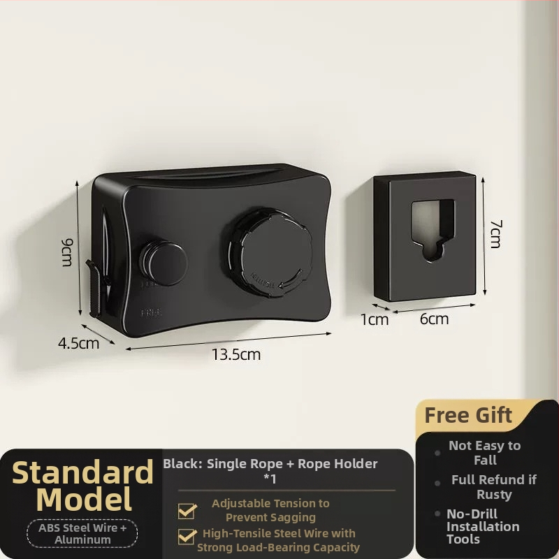 Nematoma skalbinių virvė patalpoje be perforatorių balkone nematoma ištraukiama drabužių džiovinimo artefaktas vonios kambario drabužių džiovyklės vielinė virvė