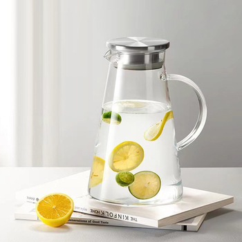 Gamyklinis tiekimas su dideliu borosilikato trikampiu puodu, permatomu, sutirštintu vėsaus vandens virduliu, paprastu buitiniu didelės talpos gėrimų trikampiu puodu.