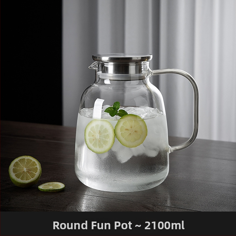 Gamyklinis tiekimas su dideliu borosilikato trikampiu puodu, permatomu, sutirštintu vėsaus vandens virduliu, paprastu buitiniu didelės talpos gėrimų trikampiu puodu.