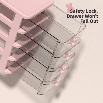 Кутия за съхранение на козметични бижута с чекмедже за заек, кутия за съхранение на малки предмети за общежитие