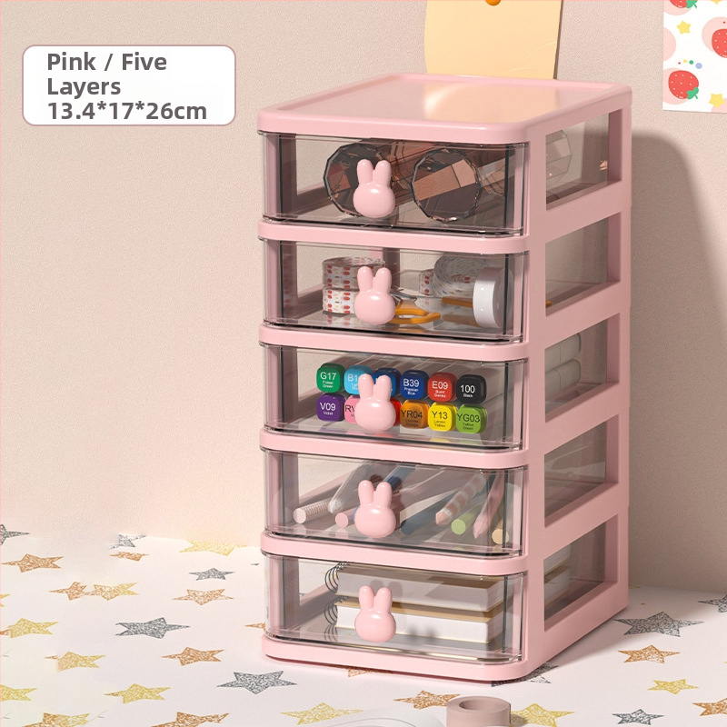 Кутия за съхранение на козметични бижута с чекмедже за заек, кутия за съхранение на малки предмети за общежитие