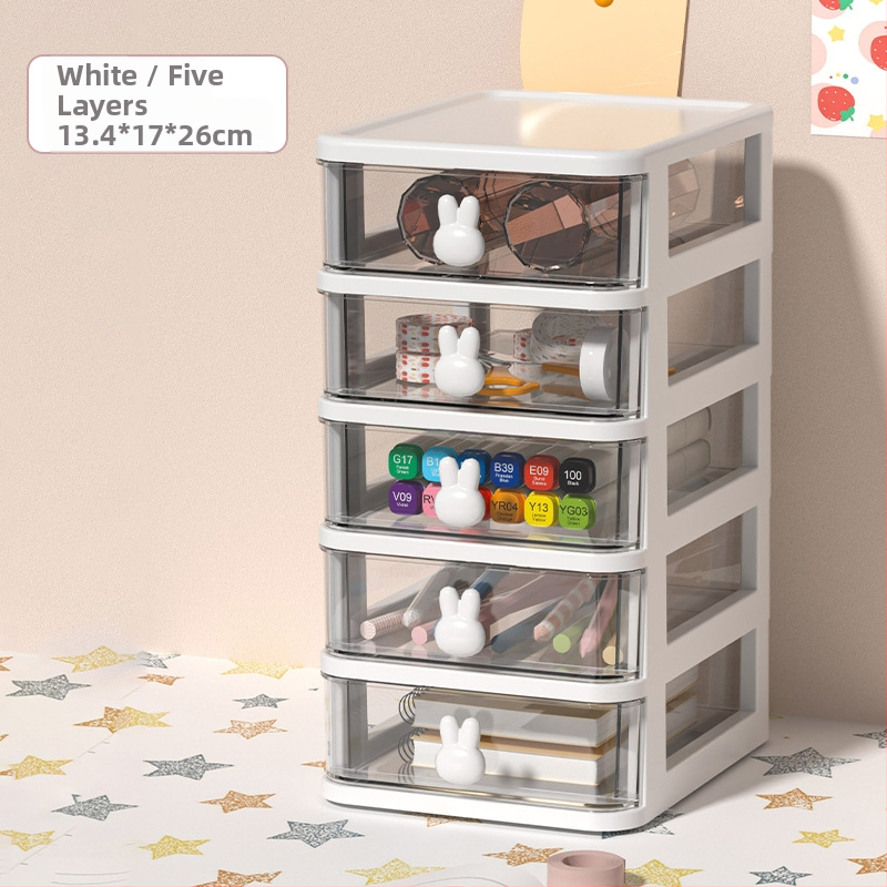 Кутия за съхранение на козметични бижута с чекмедже за заек, кутия за съхранение на малки предмети за общежитие