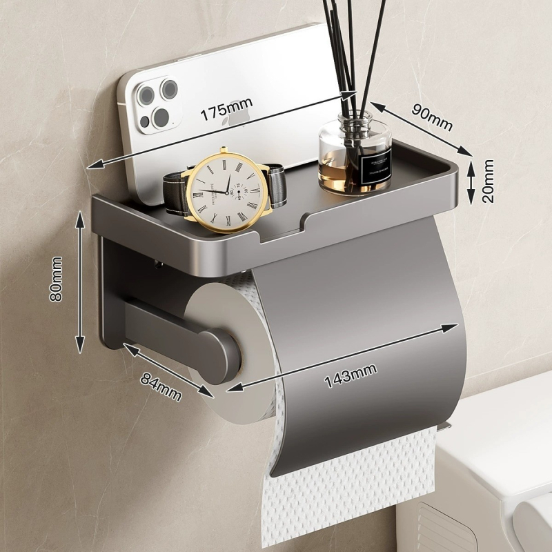 Tualetinio popieriaus dėžutė, prie sienos tvirtinama tualetinio popieriaus lentynėlė, vonios kambario tualetinio popieriaus laikiklis be perforatoriaus, ritininis popierius, tualetinio popieriaus laikymo lentynėlė
