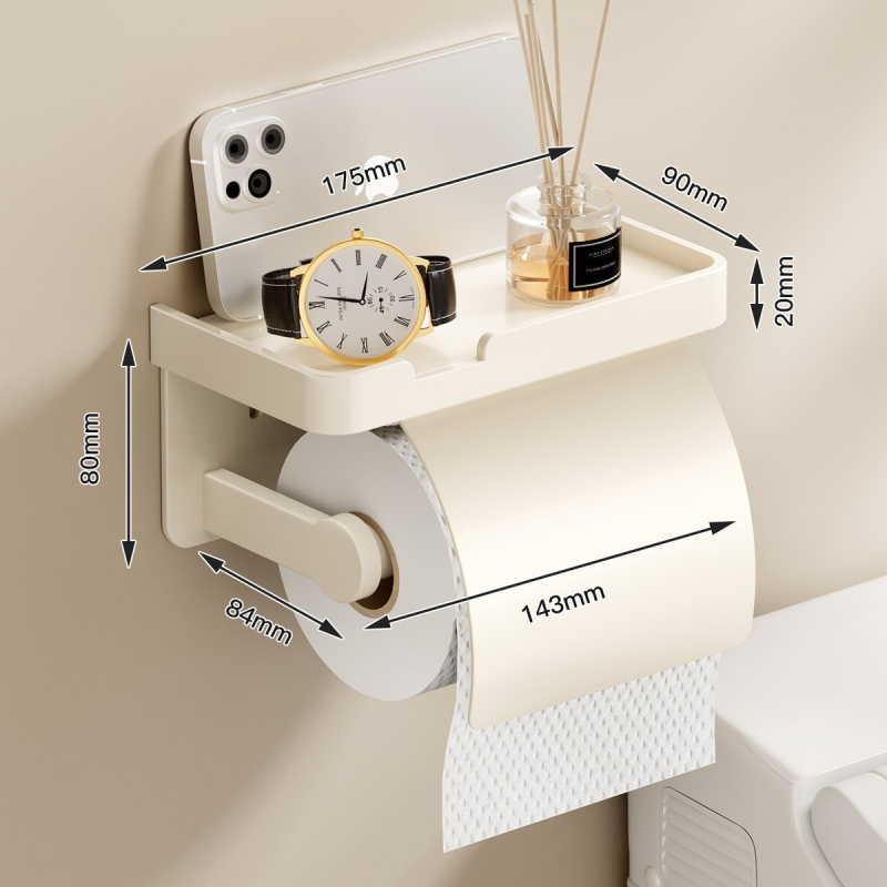 Tualetinio popieriaus dėžutė, prie sienos tvirtinama tualetinio popieriaus lentynėlė, vonios kambario tualetinio popieriaus laikiklis be perforatoriaus, ritininis popierius, tualetinio popieriaus laikymo lentynėlė