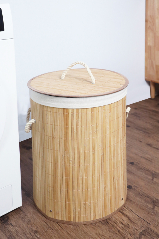 Кошница за съхранение на производителя, плетена кошница за пране от бамбук, кошница за дрехи за ресторант Hot Pot, кофа за кърпи за хотел, място за съхранение на кърпи за баня, място за съхранение на мръсни дрехи