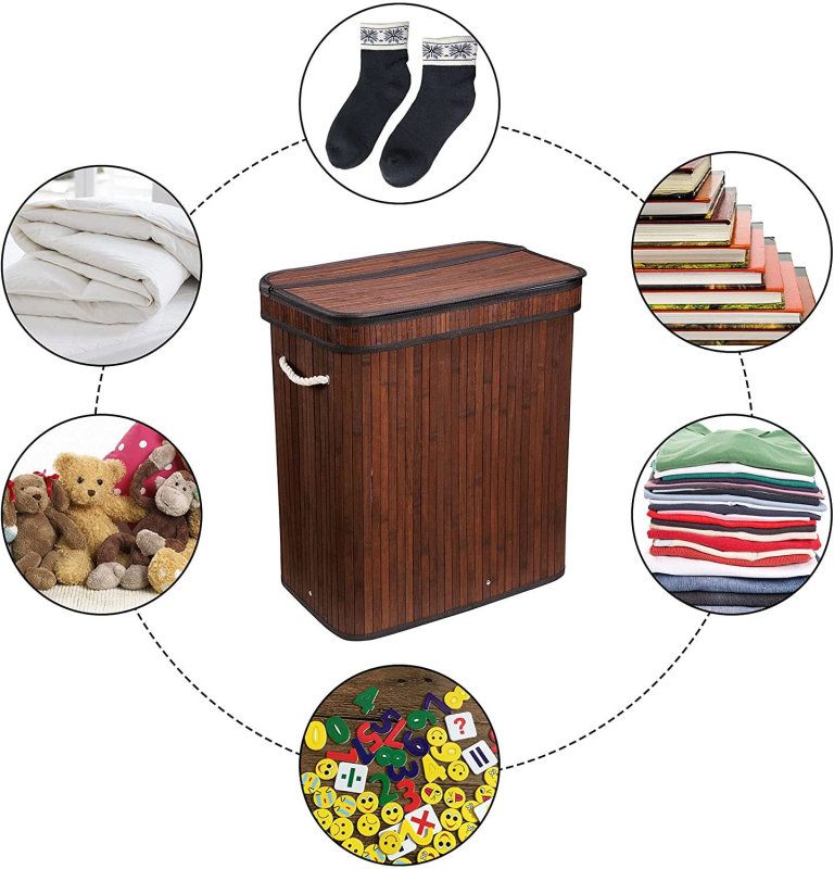 Кошница за съхранение на производителя, плетена кошница за пране от бамбук, кошница за дрехи за ресторант Hot Pot, кофа за кърпи за хотел, място за съхранение на кърпи за баня, място за съхранение на мръсни дрехи