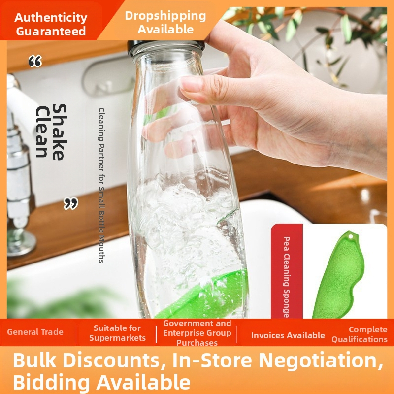 Jaapani SP herneste puhastusklaasist pudelipudeli maagiline käsn pühkige armas harjatud ubade puhastuskäsn 3 tükki