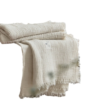 A klasės medvilninis keturių sluoksnių marlės apklotas su kutais, retro stiliaus, sofos apklotas, sofos biuro apklotas, medvilninis apklotas, visiems metų laikams, universalus