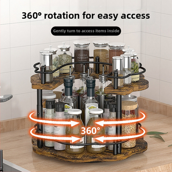 В наличност, плот, дървена дъска за съхранение на козметични чинии, кухненски рафт за съхранение на бутилки с подправки, олио, сол, сос и оцет, трансграничен