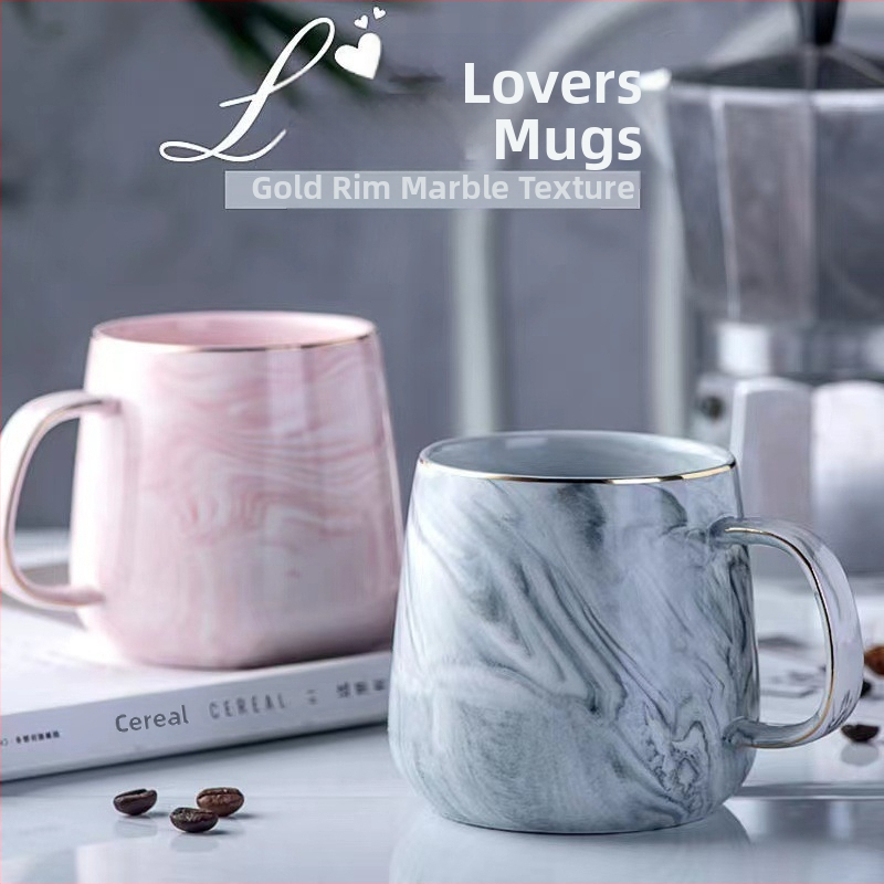 Põhjamaade lihtne marmormuster, loominguline, 520 paarile mõeldud hommikusöögitass, kohvitass, paarile mõeldud veetassipaar