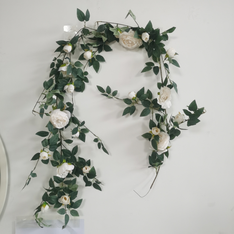 Simulācijas rožu vīnogulājs plastmasas viltus zieds rožu zieds sienas karājas vīnogulāja sienas iekštelpu griestu dekorēšana ekranēšana vairumtirdzniecība