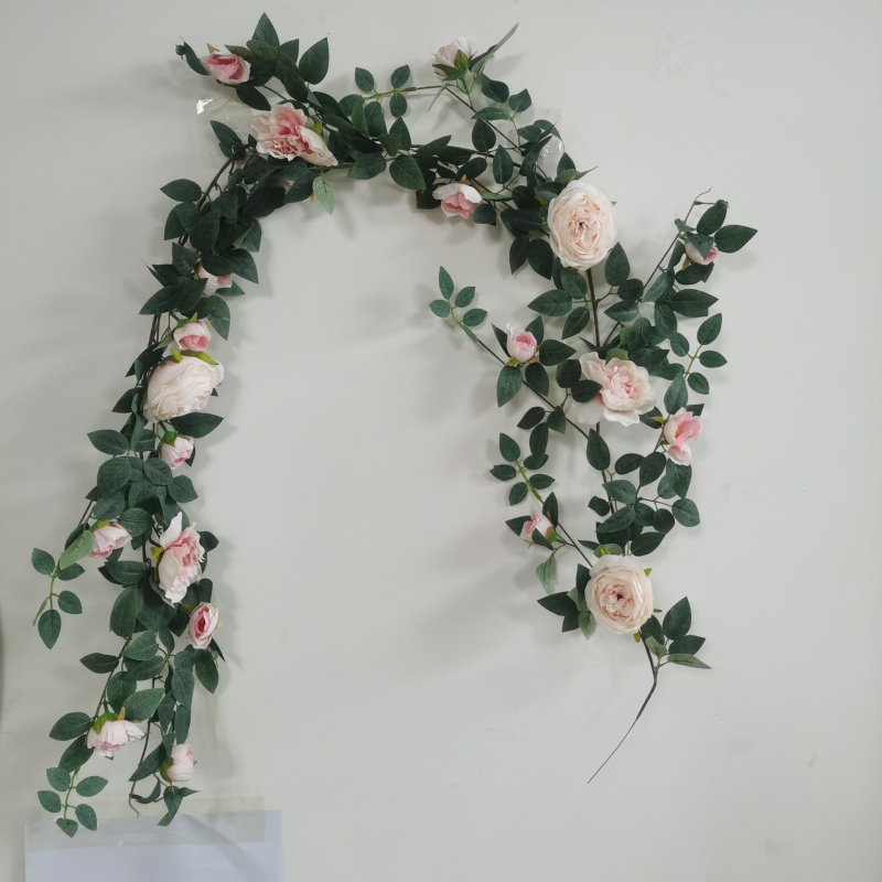 Simulācijas rožu vīnogulājs plastmasas viltus zieds rožu zieds sienas karājas vīnogulāja sienas iekštelpu griestu dekorēšana ekranēšana vairumtirdzniecība