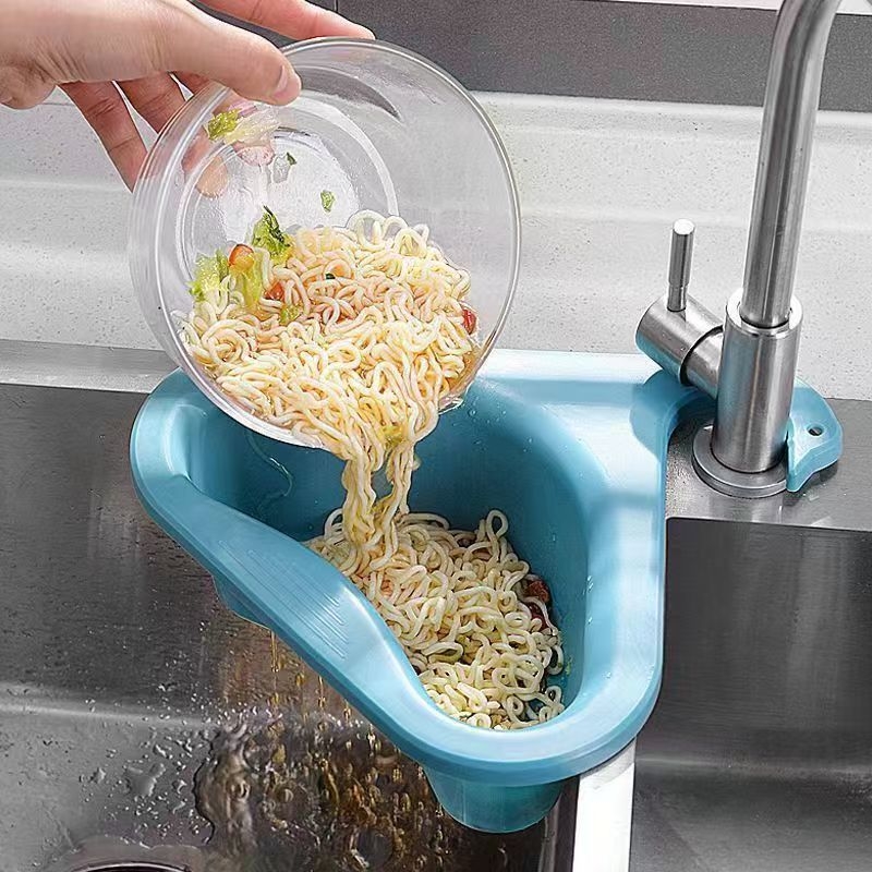 Virtuvės kriauklės nusausinimo krepšelis, 304 nerūdijančio plieno, neperforuojamas, trikampis, daržovių laikymo stovas, baseino likučių filtras