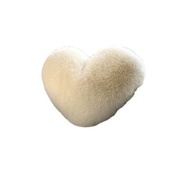 Μπεζ βελούδινο μαξιλάρι σε σχήμα καρδιάς απομίμηση μαλλιών αλεπούς αγάπη μαξιλάρι προηγμένης αίσθησης μαξιλάρι καναπέ καθιστικού διασυνοριακή χονδρική