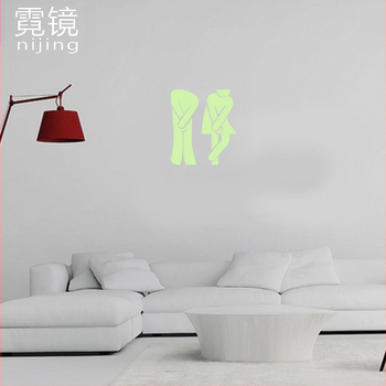 Αυτοκόλλητα πόρτας για άνδρες και γυναίκες με φωτεινά χρώματα, αυτοκόλλητα τουαλέτας, αυτοκόλλητα τοίχου με φθορισμό, αυτοκόλλητα διακόσμησης τουαλέτας, διακοσμητικά αυτοκόλλητα Y002 γενιάς για τα μαλλιά