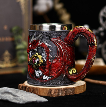 Κούπα μπύρας δράκου Κούπα καφέ πολεμιστή πτεροδάκτυλου ιππότη δράκου από ανοξείδωτο ατσάλι Κούπα