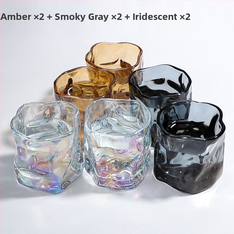 Ebakorrapärane klaasist tass, keerdtass, viski külma veega klaas, puuviljaveini tass, välismaine veini šampanjaklaas, loominguline veiniklaas