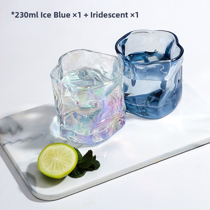 Ebakorrapärane klaasist tass, keerdtass, viski külma veega klaas, puuviljaveini tass, välismaine veini šampanjaklaas, loominguline veiniklaas