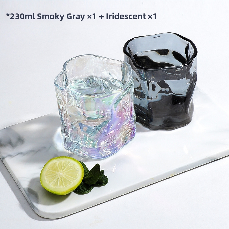 Ebakorrapärane klaasist tass, keerdtass, viski külma veega klaas, puuviljaveini tass, välismaine veini šampanjaklaas, loominguline veiniklaas