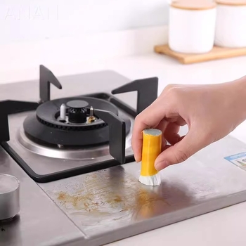 Perie de curățare magică din oțel inoxidabil pentru îndepărtarea ruginii metalice, perie de spălat oale, 2 standuri, vânzare fierbinte