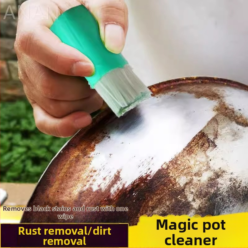 Perie de curățare magică din oțel inoxidabil pentru îndepărtarea ruginii metalice, perie de spălat oale, 2 standuri, vânzare fierbinte