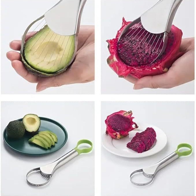 Nerūdijančio plieno avokado peilis, pjaustantis vaisius, nerūdijančio plieno vaisių skirstytuvas, geltonas persikas iki šerdies drakono vaisių pjaustyklė