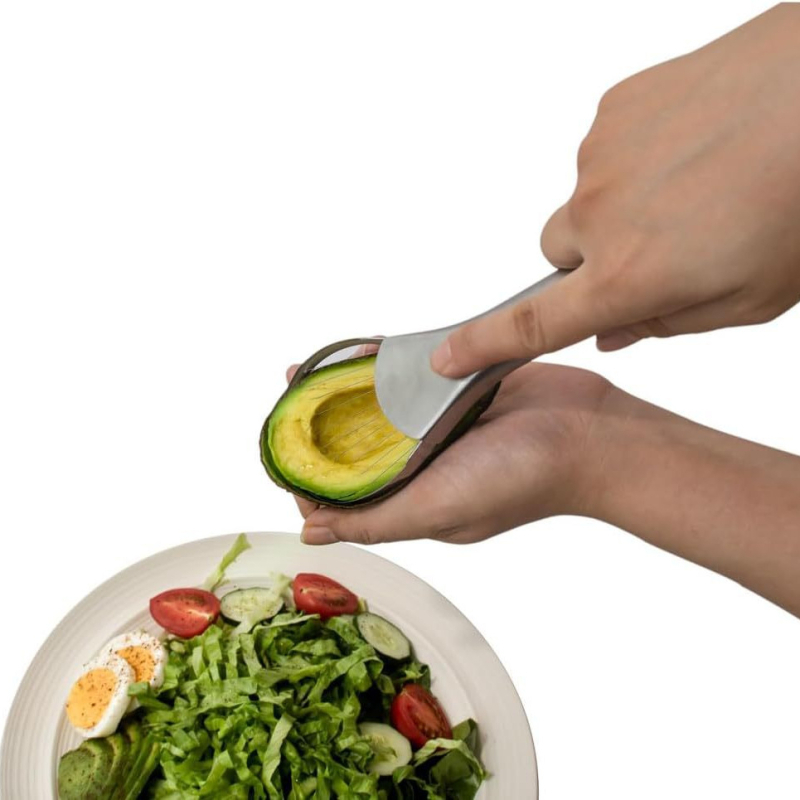 Nerūdijančio plieno avokado peilis, pjaustantis vaisius, nerūdijančio plieno vaisių skirstytuvas, geltonas persikas iki šerdies drakono vaisių pjaustyklė