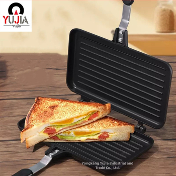 Διασυνοριακό ταψί ψησίματος για σάντουιτς, διπλής όψης, τηγάνι τσέπης με επίπεδη βάση, αποσπώμενο αντικολλητικό τηγάνι