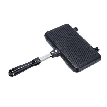 Διασυνοριακό ταψί ψησίματος για σάντουιτς, διπλής όψης, τηγάνι τσέπης με επίπεδη βάση, αποσπώμενο αντικολλητικό τηγάνι