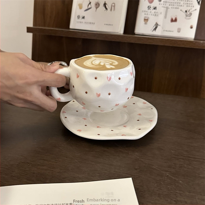 Корейски стил, ръчно рисувана флорална керамична чаша за кафе, трансгранична висококачествена чаша за закуска, чаша за лате