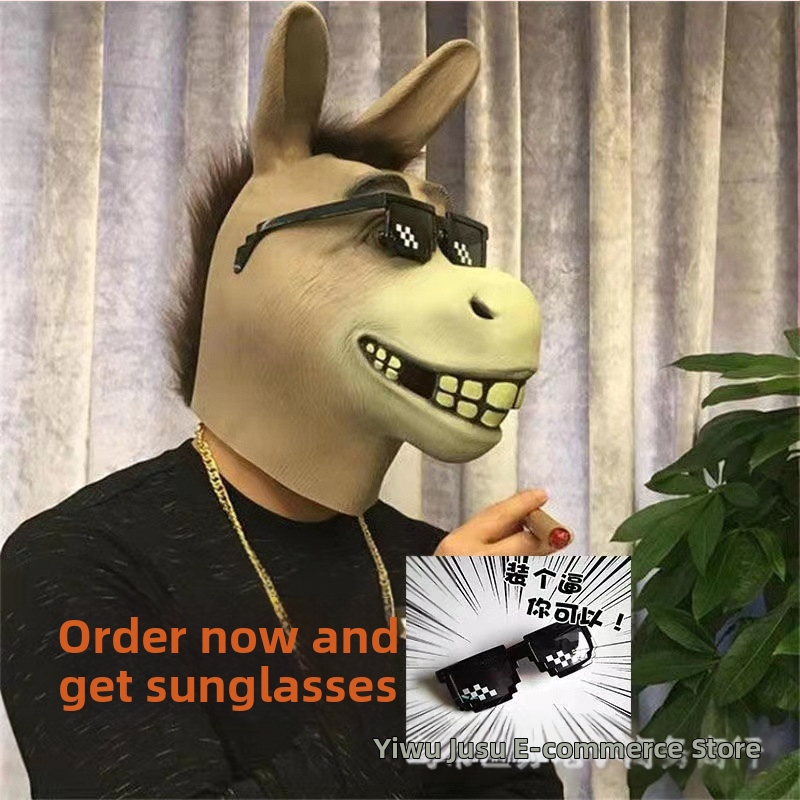 Εργοστάσιο Halloween cosplay Αστείο κεφάλι ζώων Αστεία μάσκα Γλυπτική άμμου Κούνημα Αστεία στηρίγματα Cross Border