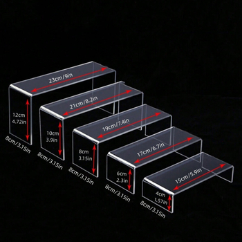 5 τεμάχια Ράφι επίδειξης κέικ σημείου επιδόρπιο Γάμος πάρτι ακρυλικό ράφι αποθήκευσης σε σχήμα U ράφι αποθήκευσης χεριών