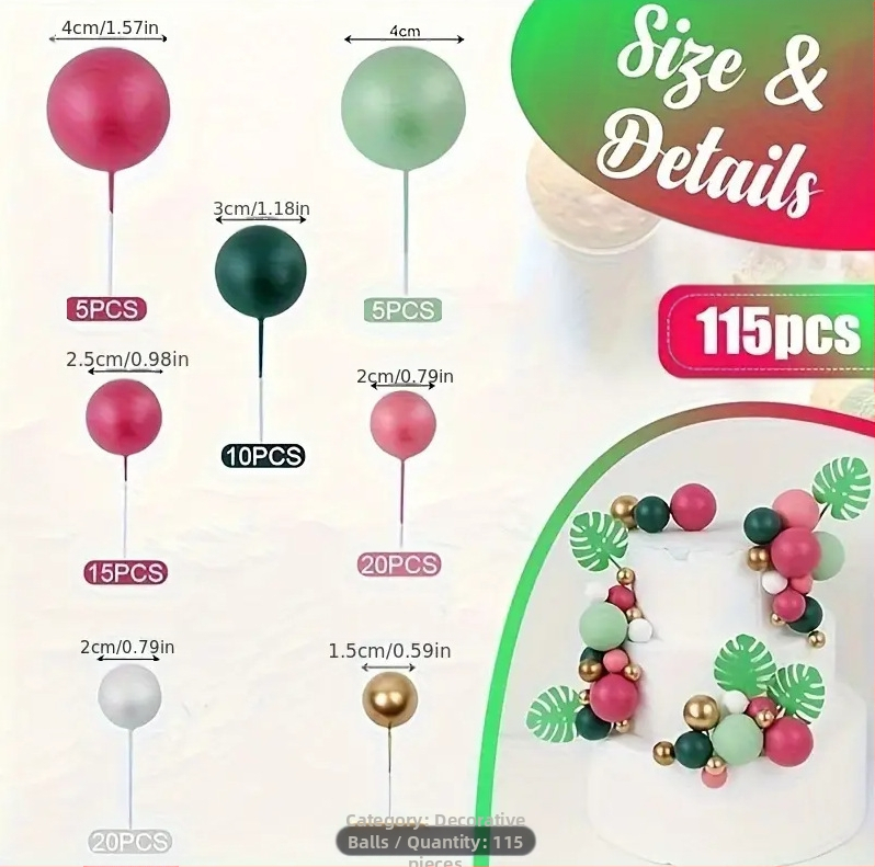 115 броя мини балони със златна топка, декорация за торта, костюм „Направи си сам“ за декорация за сватба, рожден ден, атмосфера...