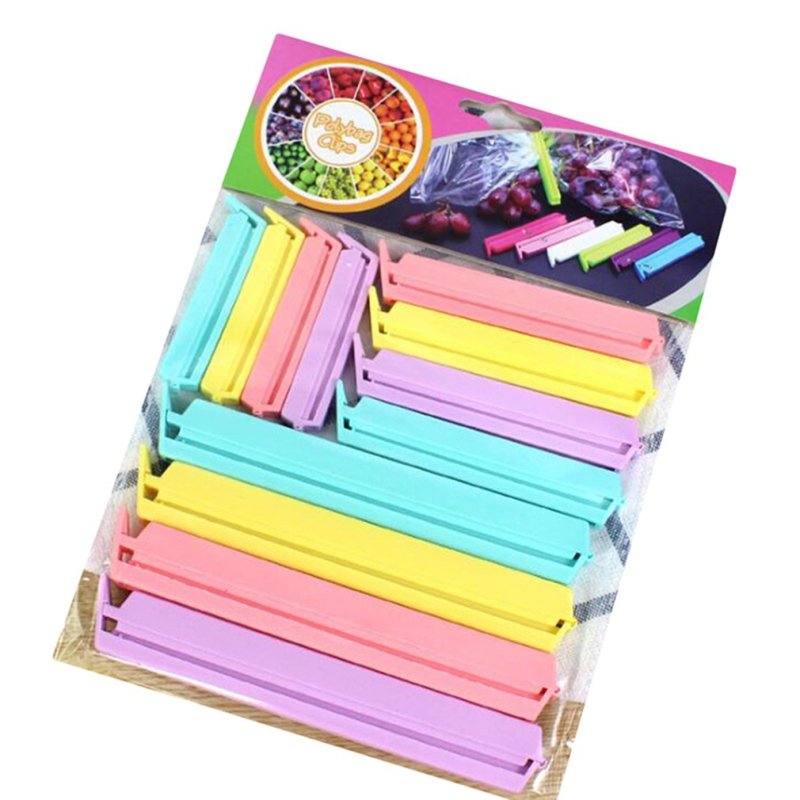 12 spalvų pakuotės sandarinimo spaustukas, europietiškas ilgas juostelių sandarinimo spaustukas, maisto sandarinimo spaustukas, buitinių užkandžių sandarinimo spaustukas