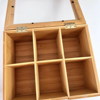Bambusa pārrobežu tējas kaste ar 6 un 8 nodalījumiem, eksporta rūpnīcas uzglabāšanas kaste, tējas maisiņu koka kaste, pielāgota tējas dāvanu kaste