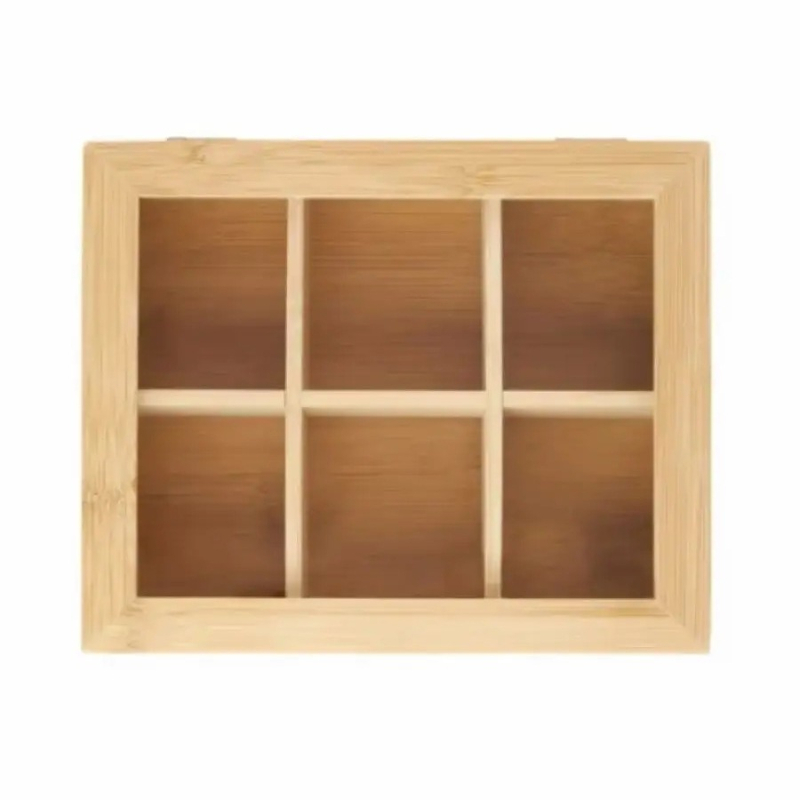 Κουτί τσαγιού από μπαμπού με 6 και 8 θήκες, κουτί αποθήκευσης από εργοστάσιο εξαγωγής, ξύλινο κουτί από φακελάκι τσαγιού, κουτί δώρου τσαγιού κατά παραγγελία