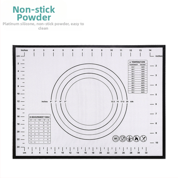 Silikoninis maistinio lygio minkymo kilimėlis virtuvei, buitiniam minkymo kilimėliui, sulankstomam cukrui su rūšiuotais tešlos kepimo įrankiais