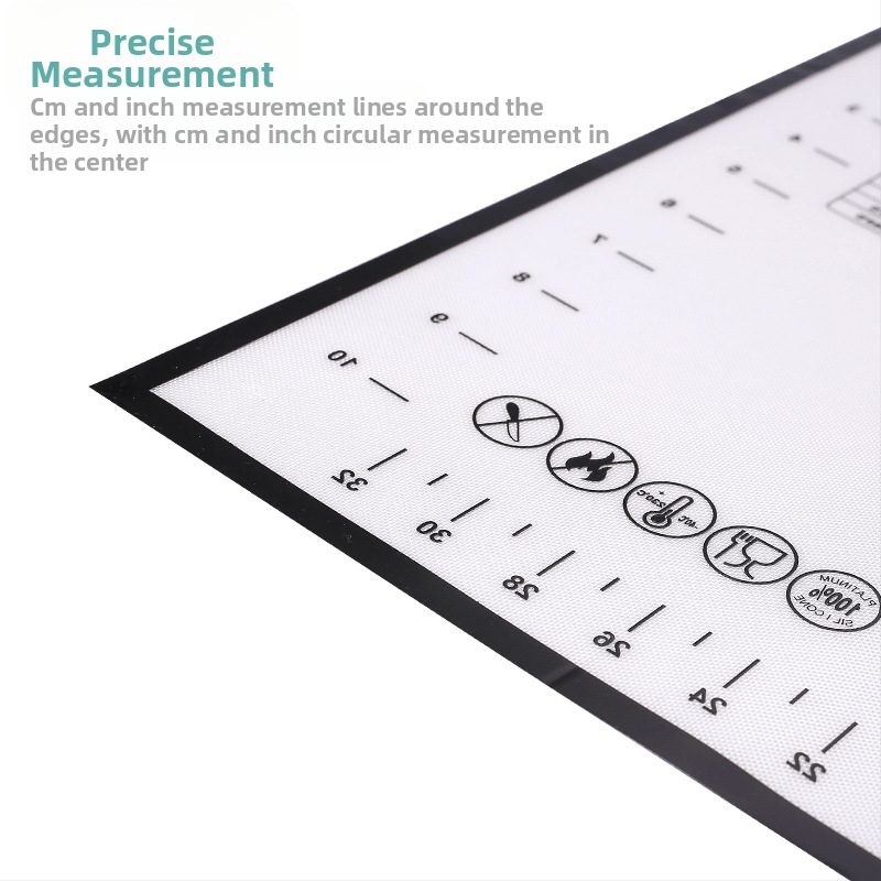 Силиконова подложка за месене за храна, кухненска подложка за месене, сгъваема захар с инструменти за печене на тесто.
