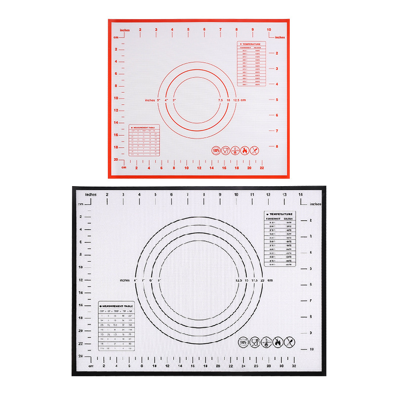 Silikoninis maistinio lygio minkymo kilimėlis virtuvei, buitiniam minkymo kilimėliui, sulankstomam cukrui su rūšiuotais tešlos kepimo įrankiais