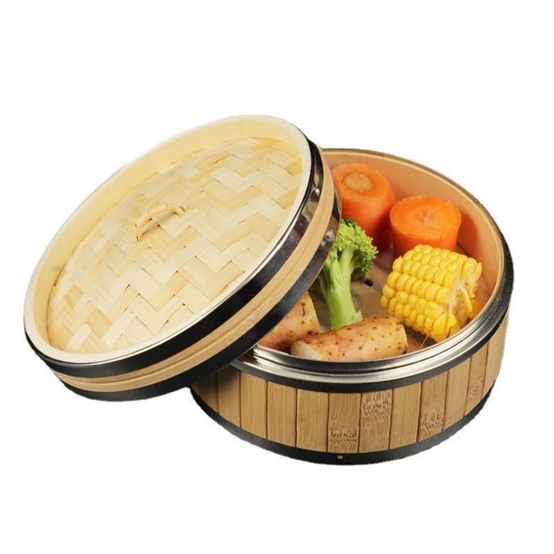 Uus roostevabast terasest servaga auruti süvendatud bambusest auruti terasest rõngaga tugevdatud auruti hotelli kommerts-auruti tehase otsemüük