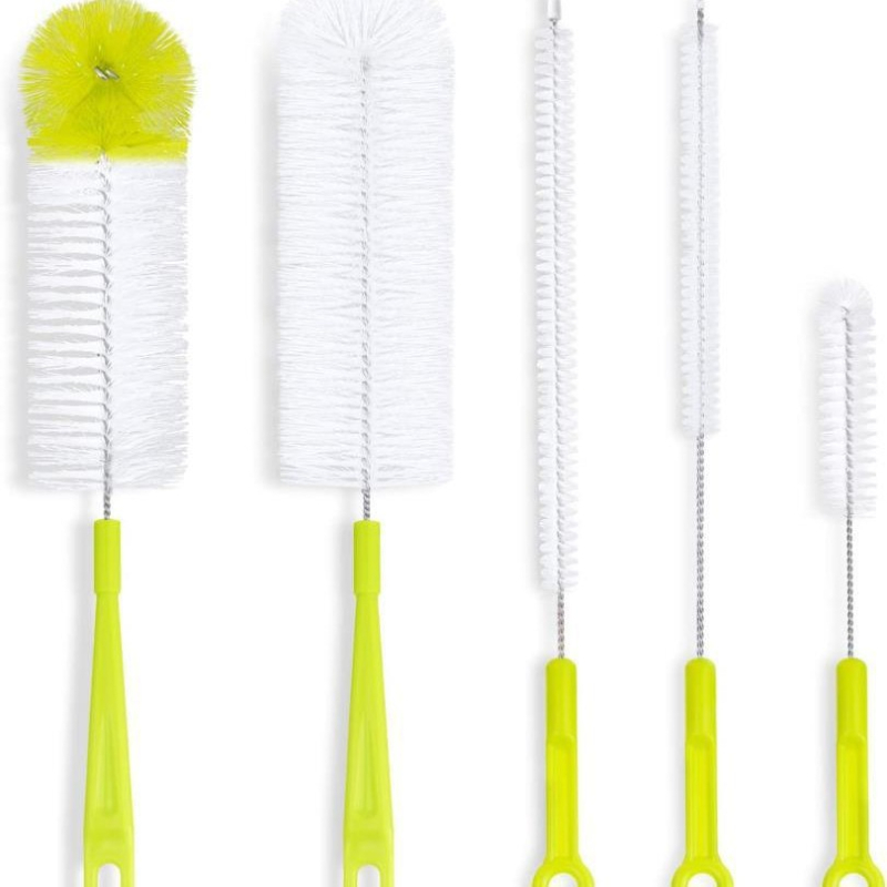 9 dalių ilgų rankenų puodelių šepetėlių rinkinys, termo puodelių šepetėlis, puodelių butelių šepetėlis, daugiafunkcis viešbučio namų valymo šepetėlis