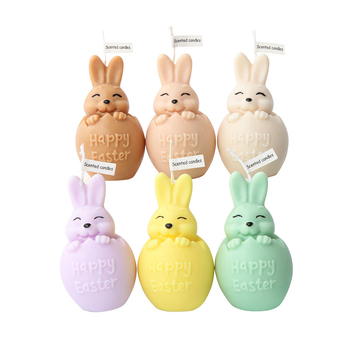 Силиконова форма за свещи във формата на заек с черупки от яйца, „Направи си сам“, креативна животинска ароматерапия, гипсов мус, торта, печене, декорация, орнаменти