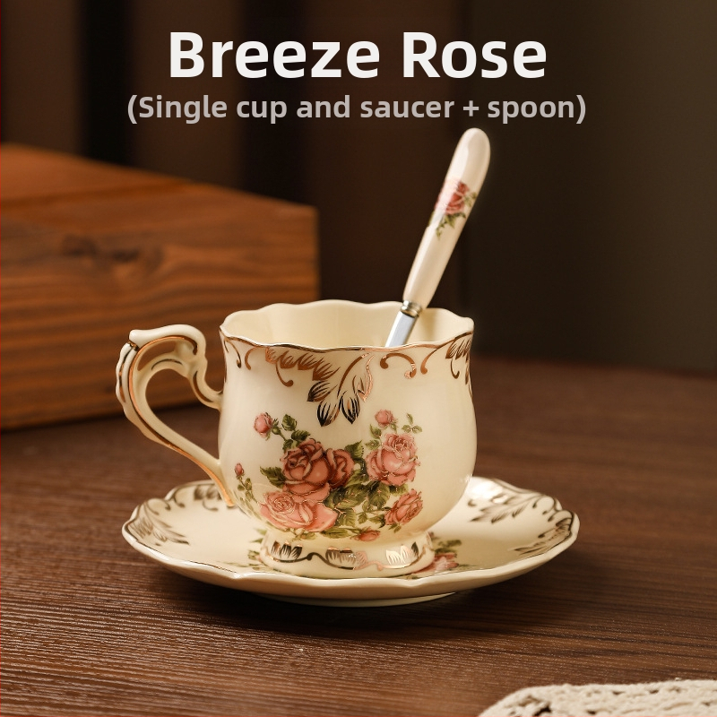 Europietiško stiliaus kavos puodelis, tinkantis mažam prabangiam buitiniam popietės arbatos puodeliui, aukštos kokybės keraminis kavos puodelis ir lėkštutė