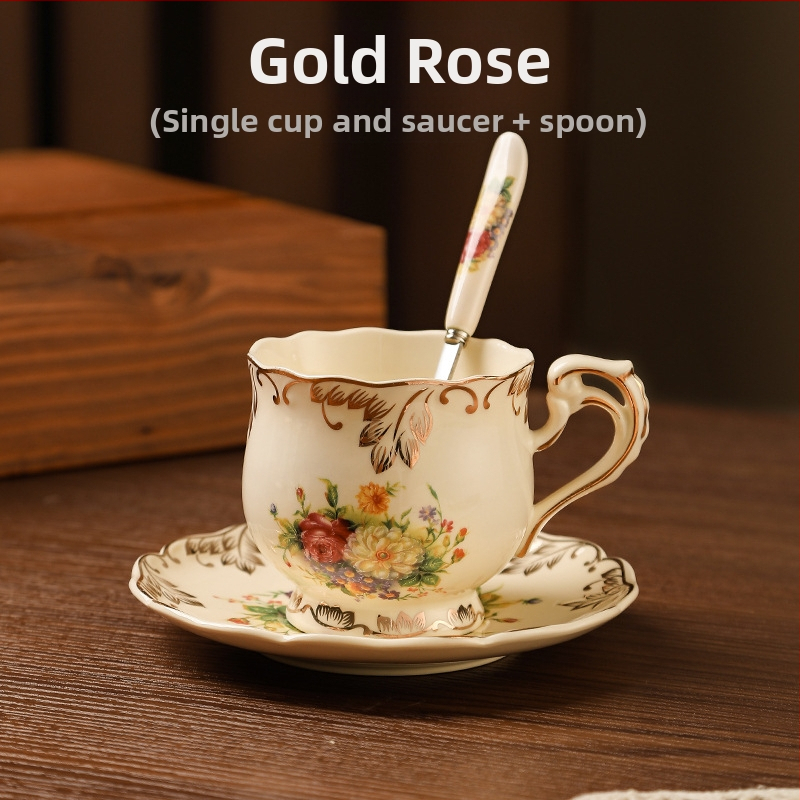 Europietiško stiliaus kavos puodelis, tinkantis mažam prabangiam buitiniam popietės arbatos puodeliui, aukštos kokybės keraminis kavos puodelis ir lėkštutė