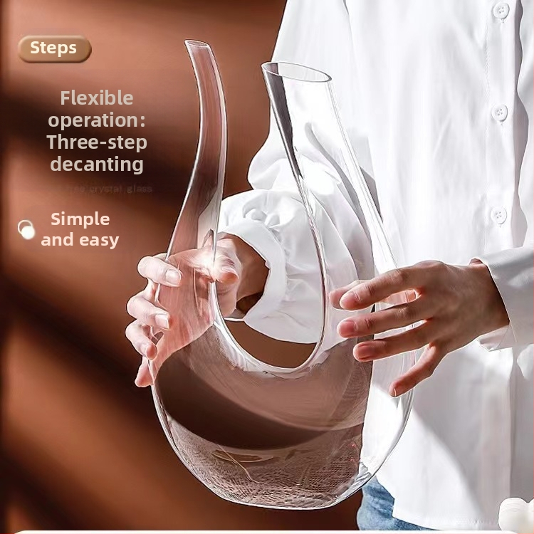 U-образен декантер за вино с арфа за домашна употреба, комплект диспенсъри за вино от кристално стъкло с шест символа, бутилка вино на едро
