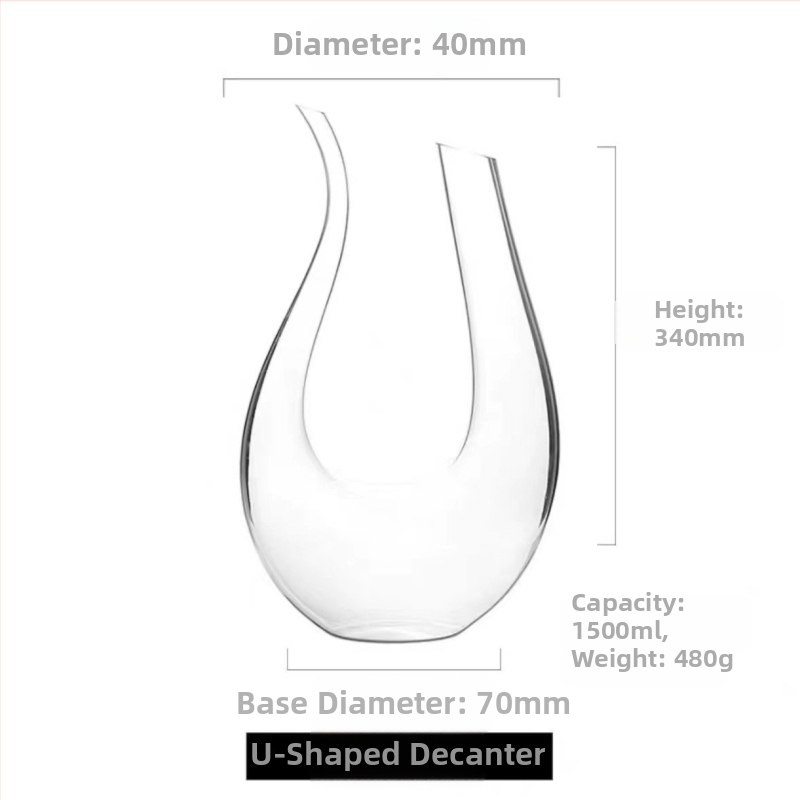 Καράφα κρασιού σε σχήμα U με άρπα για οικιακή χρήση, σετ διανομέα κρασιού έξι χαρακτήρων από κρυστάλλινο γυαλί, χονδρική φιάλη κρασιού