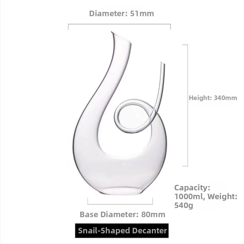 Καράφα κρασιού σε σχήμα U με άρπα για οικιακή χρήση, σετ διανομέα κρασιού έξι χαρακτήρων από κρυστάλλινο γυαλί, χονδρική φιάλη κρασιού