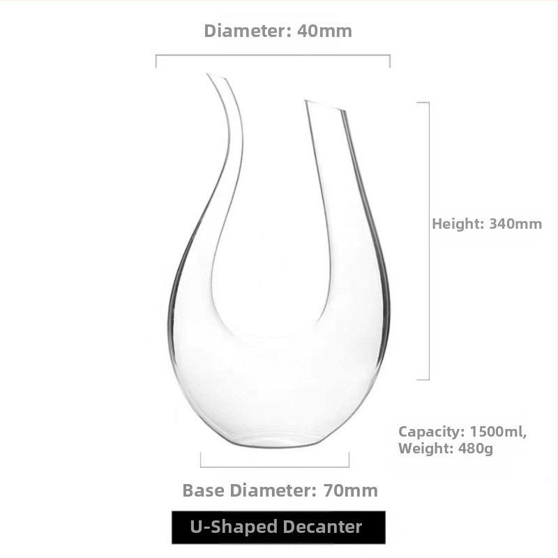 Καράφα κρασιού σε σχήμα U με άρπα για οικιακή χρήση, σετ διανομέα κρασιού έξι χαρακτήρων από κρυστάλλινο γυαλί, χονδρική φιάλη κρασιού