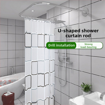 Tehase otsevõrk punane roostevabast terasest teleskoopvarras riidevarras dušikardina varras U-kujuline varras vannitoa duširuumi dušivarda riiul